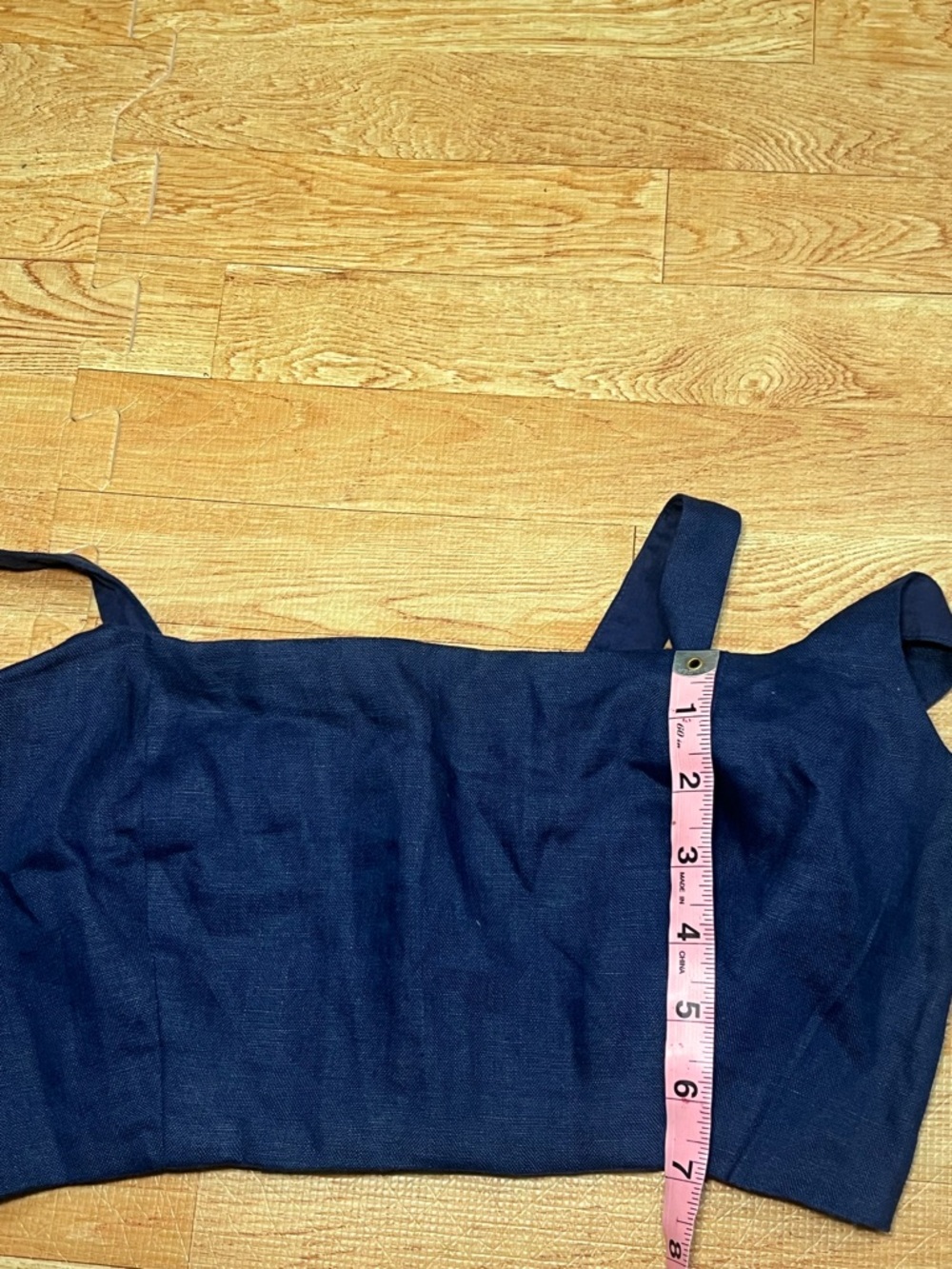 Reformation Navy Blue Cropped Tank Top Size 8 | Minimalist Chic Bralette Style - Picture 5 of 5